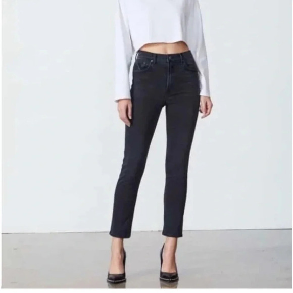 GRLFRND Denim Reed Skinny Jeans Black Rain Womens 29 High Waist Ankle Classic - Picture 1 of 10
